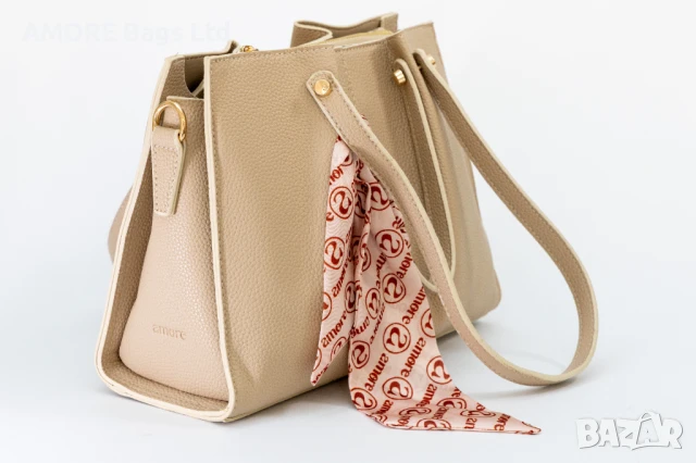 Класическа дамска чанта AMORE Giulia - Cream, снимка 4 - Чанти - 50657796