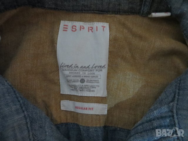 Мъжка риза с дълъг ръкав от лен Esprit, снимка 3 - Ризи - 41292460