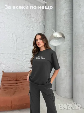 Miu Miu Дамски Спортен Комплект Тениска И Долнище🔝Дамски Спортен Екип Миу Миу - 4 Цвета Код LFS339, снимка 3 - Спортни екипи - 49612852