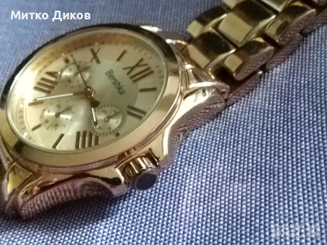 Bershka марков часовник като нов кварцов метална каишка, снимка 5 - Мъжки - 47359097