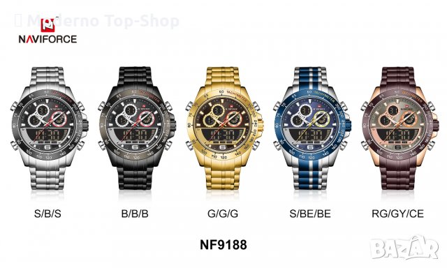 Мъжки часовник NaviForce многофункционален NF9188 ВВВ., снимка 18 - Мъжки - 34800265