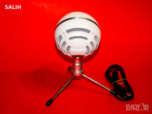 Logitech Blue Snowball iCE Бял USB микрофон за стрийминг, подкаст, гейминг, PC, Mac, снимка 4 - Микрофони - 56129400