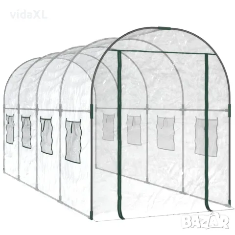 vidaXL Прозрачна оранжерия 160x400x190 см PVC и стомана с прахова боя（SKU: 317247）