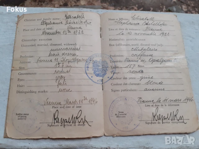 Стар паспорт Австрия Виена - оригинал, снимка 3 - Антикварни и старинни предмети - 50941565