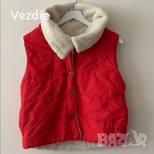 Червен дамски елек, снимка 3 - Елеци - 53146121