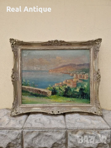 Много стара антикварна авторска картина масло  върху платно 