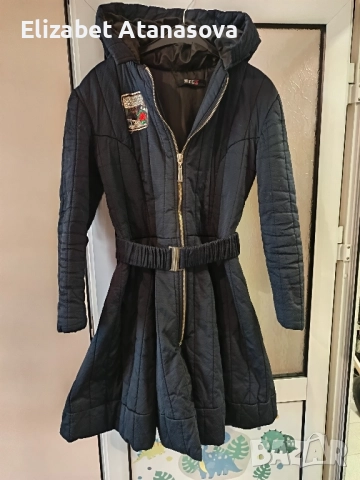 Дълго зимно яке с качулка , снимка 3 - Якета - 52115151