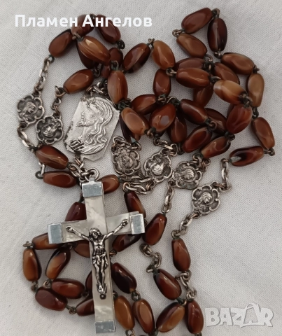Винтидж религиозна католическа броеница. , снимка 5 - Колиета, медальони, синджири - 52230477