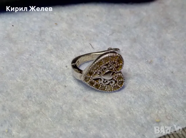 СКЪПОЦЕННА СЪРЦЕВИДНА СРЕБЪРНА ОБЕЦА СРЕБРО 925 с ФАСЕТИРАНИ ЮВЕЛИРНО ЦИРКОНИ 48633, снимка 9 - Обеци - 49522602