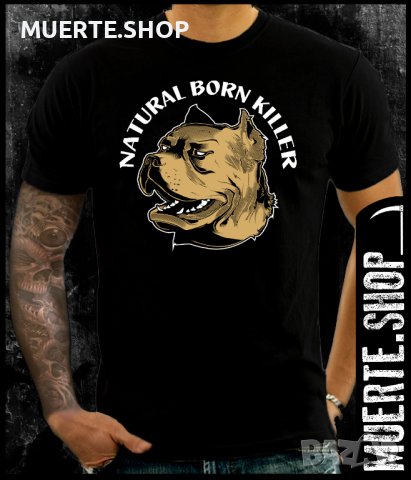 Черна тениска с щампа KILLER PITBULL, снимка 1 - Тениски - 41568216