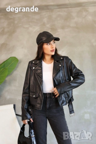 Дамско Късо Кожено Яке , снимка 2 - Якета - 53688809