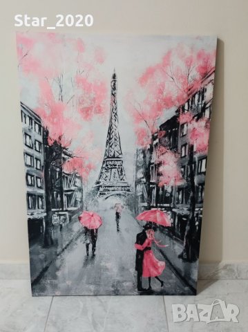 Светеща картина с Led осветление - Айфелова кула с двойки
