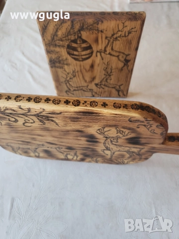Дъска за рязане, сервирна, ръчно пирографирана, снимка 3 - Декорация за дома - 52869299