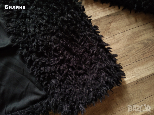 Пухено черно яке / палто / жилетка, снимка 5 - Жилетки - 36286419
