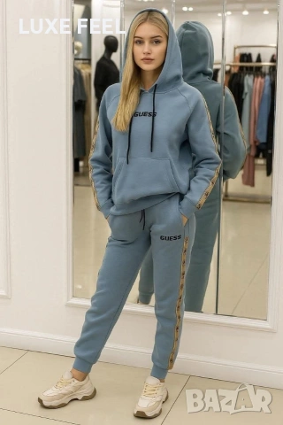 Дамски Ватирани Комплекти - лого Бродирано ⚜️Guess