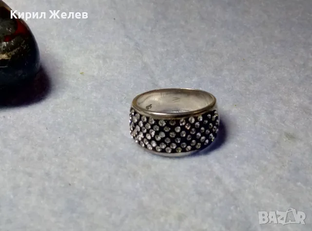ШАРМАНТЕН СКЪПОЦЕНЕН СРЕБЪРЕН ПРЪСТЕН РОДИРАНО СРЕБРО 925 с МНОГО ЮВЕЛИРНО ФАСЕТИРАНИ ЦИРКОНИ 39232, снимка 9 - Пръстени - 49866088