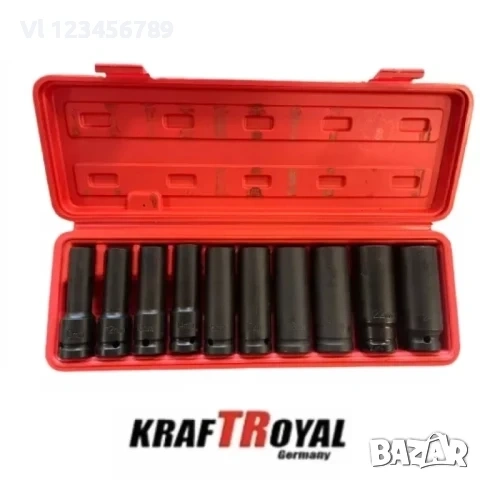 Комплект ударни вложки KRAFTROYAL, 10 броя, 1/2, 13 – 26 мм 