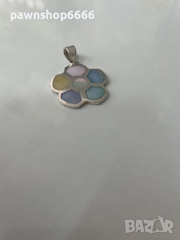 Сребърна висулка със седеф 925, снимка 4 - Колиета, медальони, синджири - 41792849