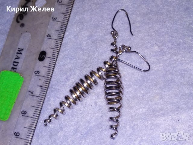НЕЖНИ СПИРАЛОВИДНИ АРТИСТИЧНИ СРЕБЪРНИ ОБЕЦИ СРЕБРО 925 ФИНА РЪЧНА ХУДОЖЕСТВЕНА ИЗРАБОТКА 38724, снимка 9 - Обеци - 41741640