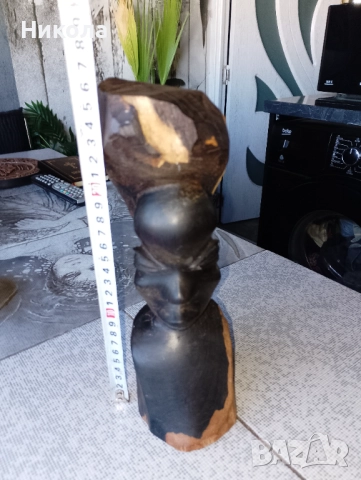 Африкански племенен бюст от мпинго, снимка 9 - Статуетки - 51108975