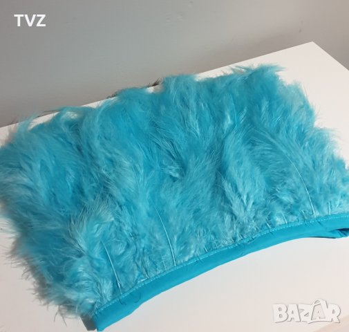 бюстие / топ с естествени пера в черен, бял, син и розов цвят, снимка 4 - Корсети, бюстиета, топове - 39070854