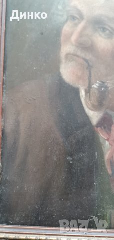 Стара картина от 19век маслени бои върху дърво оригинал. , снимка 3 - Антикварни и старинни предмети - 41646443