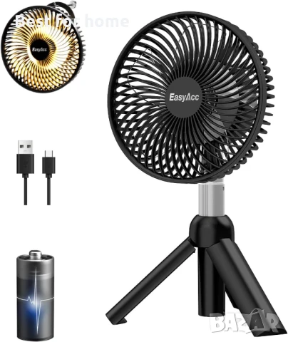  Преносим  вентилатор с LED светлина, 5000 W и 4 скорости