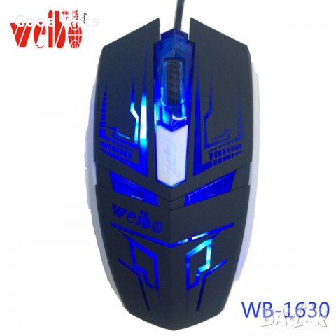 Геймърска LED мишка Weibo WB-1630, снимка 5 - Клавиатури и мишки - 39301130