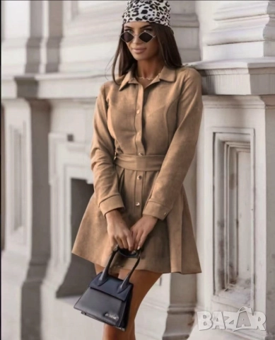  ⭐️Къси велурени рокли с коланче  , снимка 2 - Рокли - 51765750