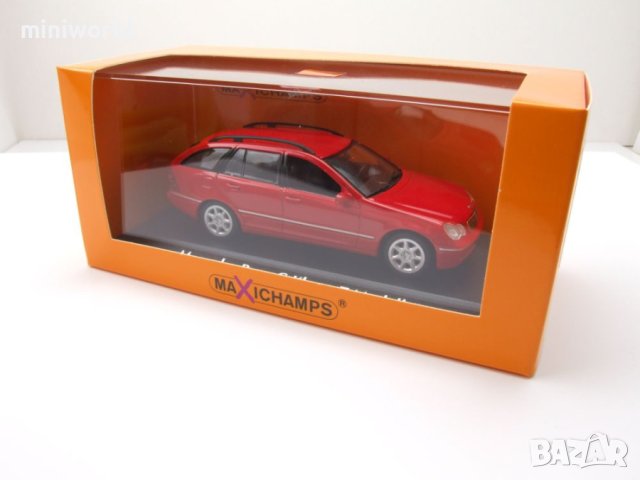 Mercedes C-Klasse T-Modell S203 Kombi 2001 - мащаб 1:43 Maxichamps моделът е нов в PVC дисплей-кейс, снимка 10 - Колекции - 40439228