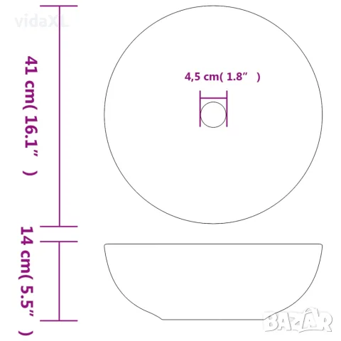 vidaXL Мивка за плот, многоцветна, кръгла, Φ41x14 см, керамика, снимка 6 - Мивки - 56146205