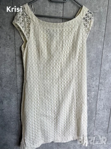 Елегантна бяла рокля с дантела, снимка 2 - Рокли - 51005426