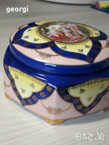 Порцеланова кутия за бижута с позлата , снимка 4 - Други - 34035268