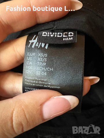 H&M Дамска черна кръгла сатенена шапка XS / S размер 🖤, снимка 3 - Шапки - 52943988