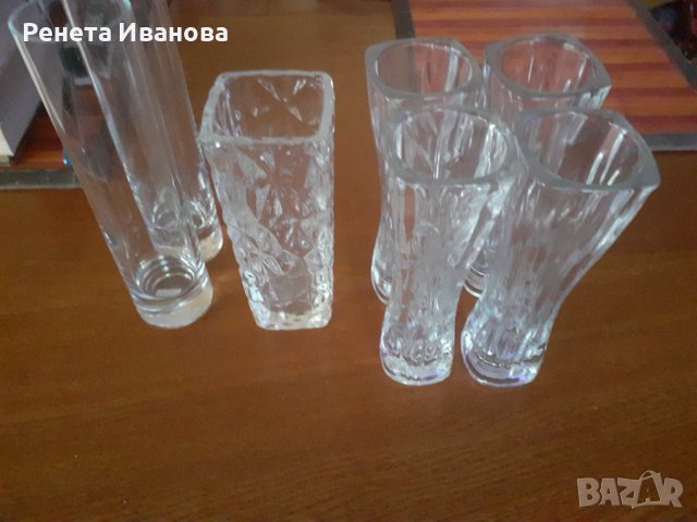 Седем нови,  стъклени вази с цена от 20 за всички. , снимка 1 - Вази - 41826086
