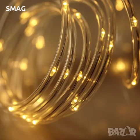 100 соларни LED светлинни тръби с програма 4.95m - изключително топло бяло S_1232708, снимка 2 - Соларни лампи - 49928860