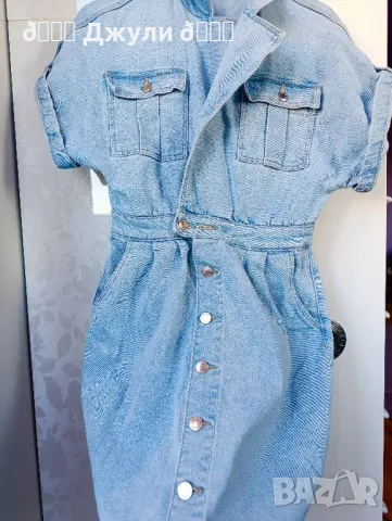 Дънкова рокля с прехлупка от Fashion Room, снимка 8 - Рокли - 50142981