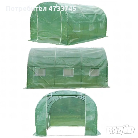 Резервно покривало за оранжерия 3x2x2м – Армирано UV , с цип и прозорци (без рамка), снимка 3 - Оранжерии - 53438916