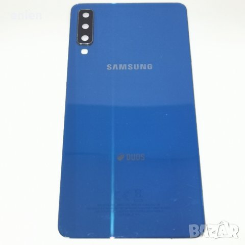 Употребяван заден капак, панел със стъкло камера за Samsung Galaxy A7 2018 / Син, снимка 1 - Резервни части за телефони - 41656310