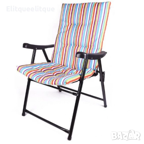 Голям сгъваем къмпинг стол с възглавница – комфорт навсякъде с теб NS3938, снимка 2 - Столове - 52184857