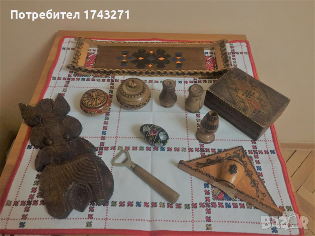 Дървени солнички, салфетник и др., снимка 1 - Антикварни и старинни предмети - 36341304