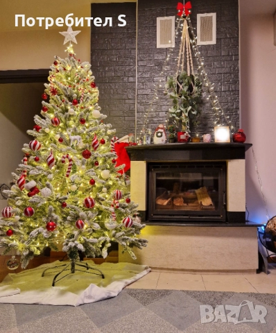 Коледна елха, височина 180см, с 3D игли и реалистичен ефект на сняг