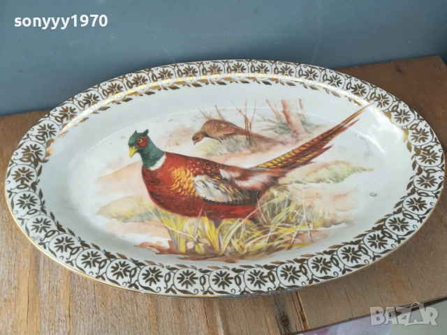 ГОЛЯМА ПОРЦЕЛАНОВА ЧИНИЯ С ФАЗАН 0909251142LCHERY, снимка 4 - Антикварни и старинни предмети - 51651529