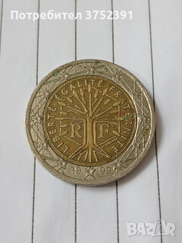 Монета 2 евро 1999 Франция