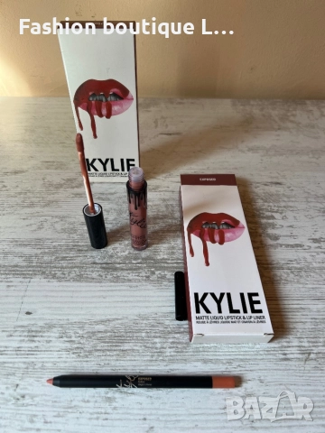 Нови матови комплекти червило + молив на марката KYLIE цветовете са червен , телесен и тъмно лилав ❤, снимка 16 - Декоративна козметика - 52119877