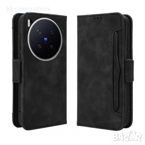 Кожен Портфейл Калъф за vivo X300 Pro 5G- 3 слота за карти, Магнитен, Вкл. Протектор за Екран, 5 цвя, снимка 3 - Калъфи, кейсове - 53007199