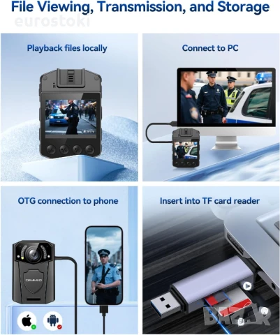 CAMMHD1440P Камера за тяло 3000mAh 8-10 часа водоустойчива инфрачервена нощна визия, снимка 5 - Камери - 51085858