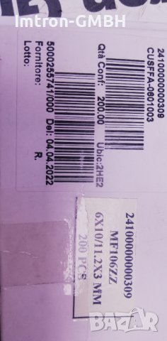  MF106ZZ Flange Bearing Сачмени лагери с фланец с двоен щит 6x10/11.2 x3mm Неръждаема стомана, снимка 3 - Други - 41283429