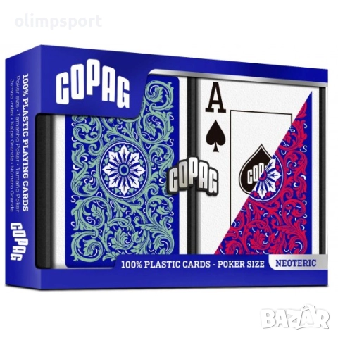 Карти за игра Copag Neoteric Double Red Blue Jumbo 100% plastic нови 