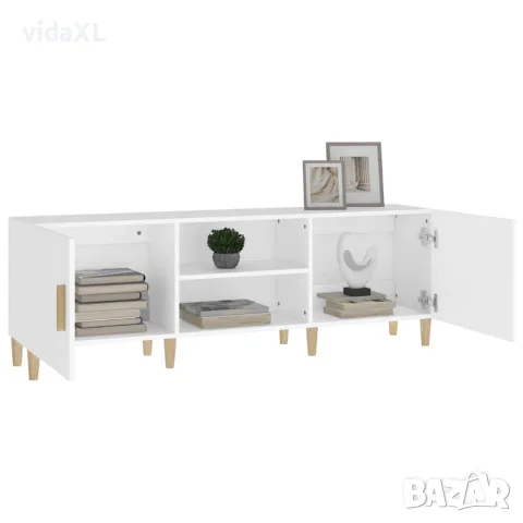 vidaXL ТВ шкаф, бял, 150x30x50 см, инженерно дърво, снимка 4 - Шкафове - 56148050